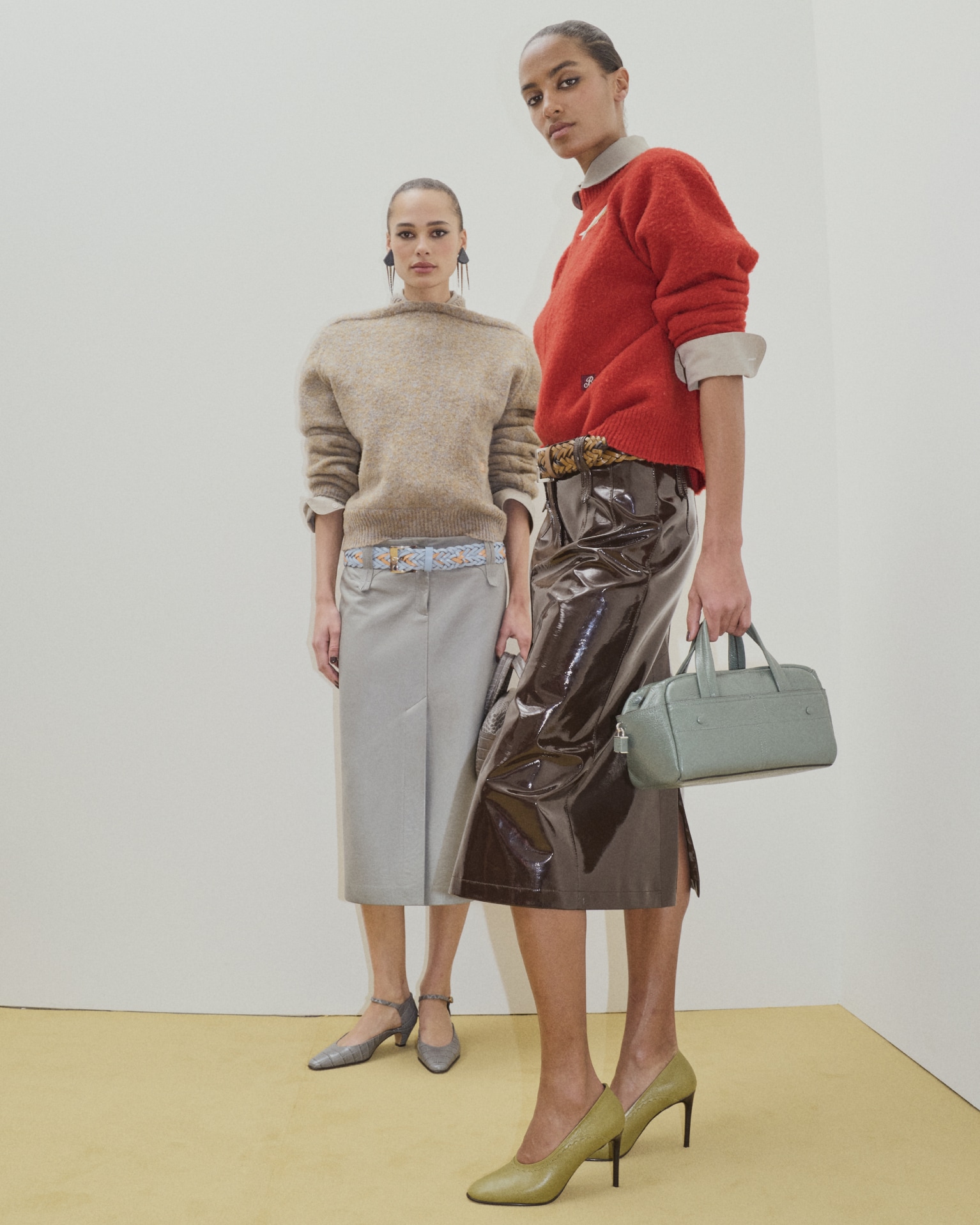 Models in front a white background