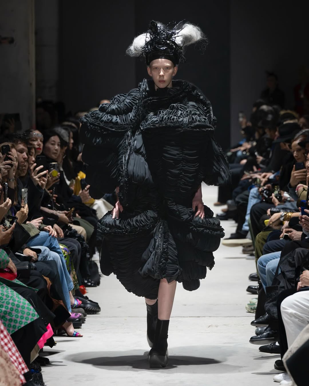 “In the end, there is only black”: At Comme des Garçons, a flash of pink in a world of black